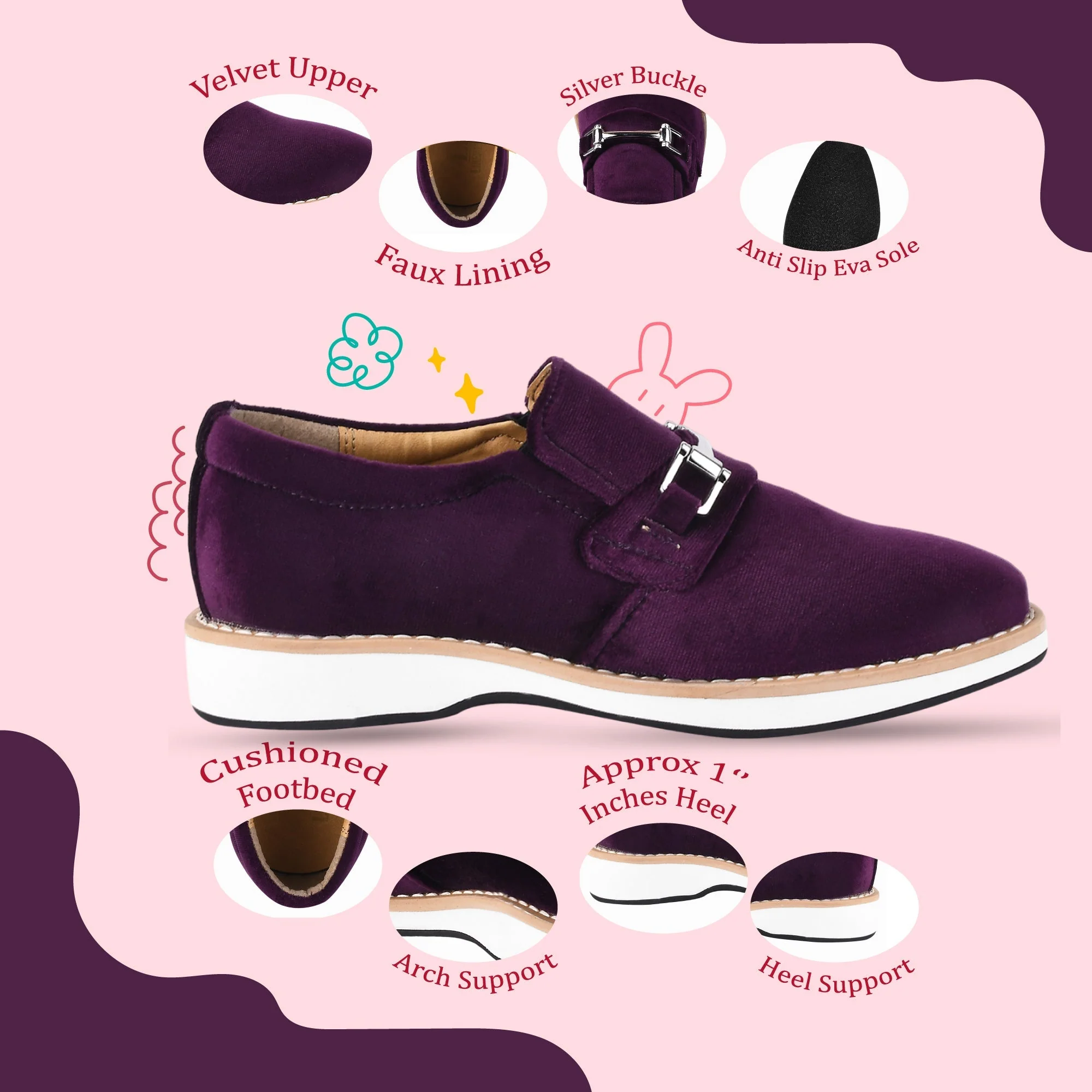 Liberty Zeno Rachel Kids Velvet Buckle semi casual Loafer - Image 42