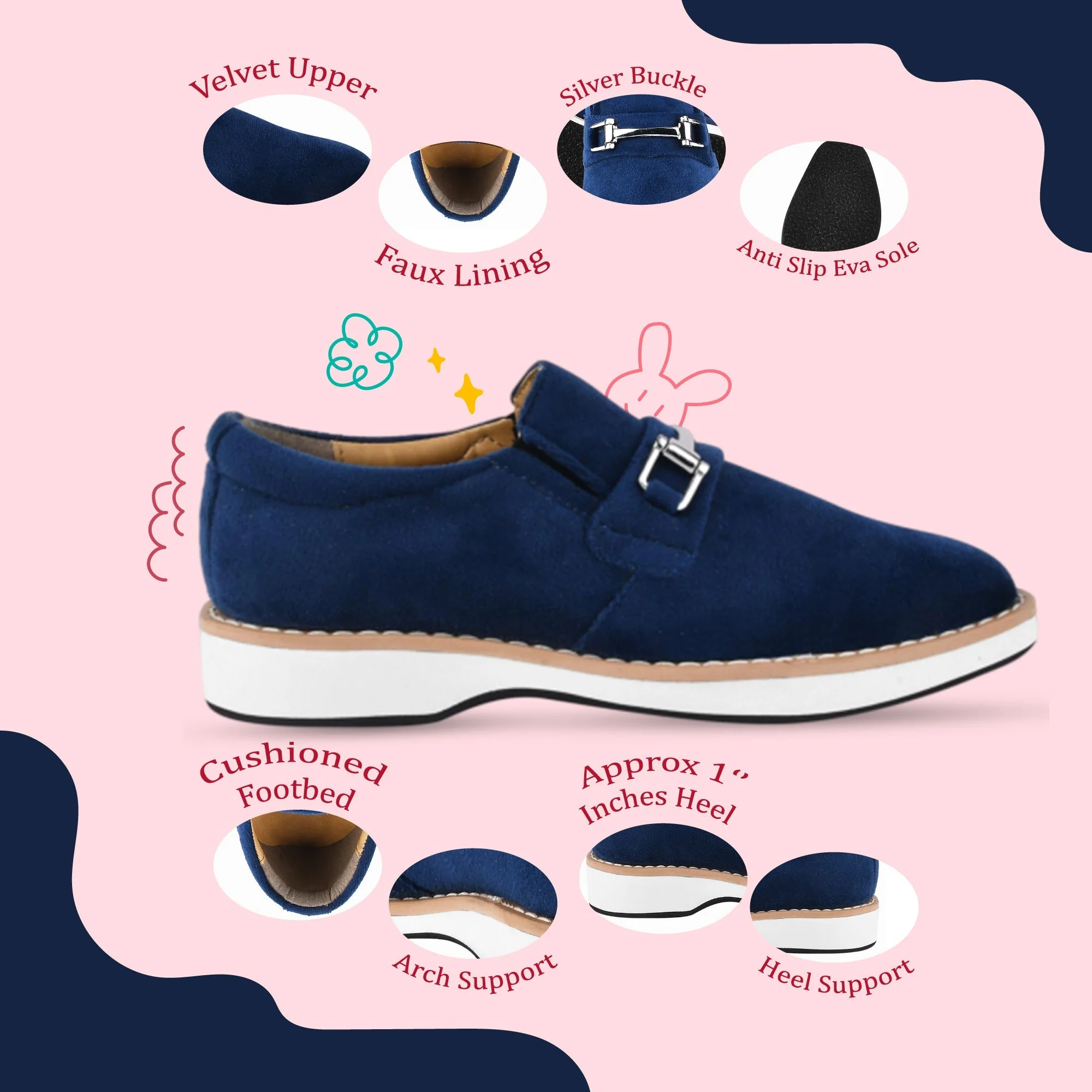 Liberty Zeno Rachel Kids Velvet Buckle semi casual Loafer - Image 51