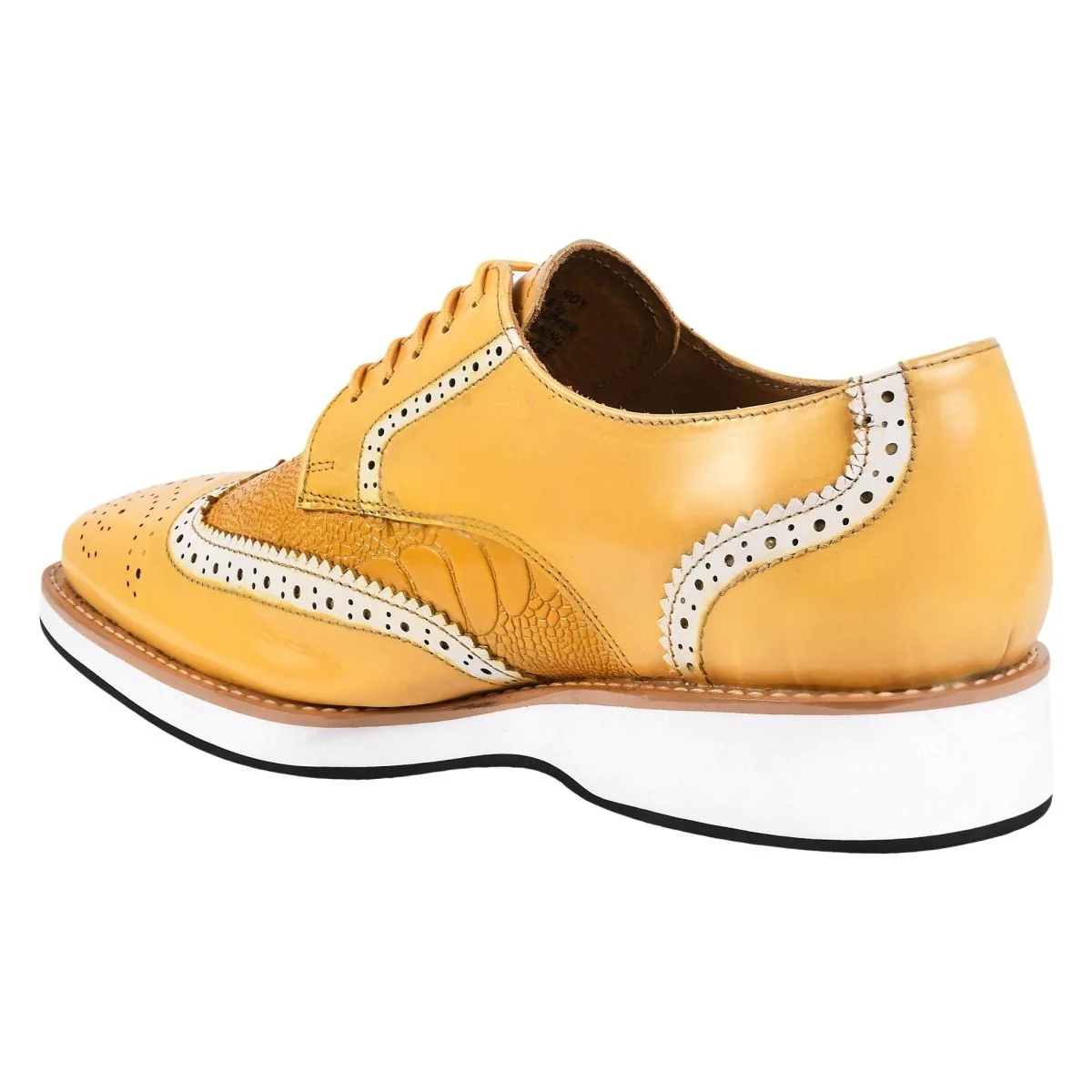 Liberty Zeno Roy Ostrich Leather Perforated toe Casual Oxford Dress Shoes - Image 12