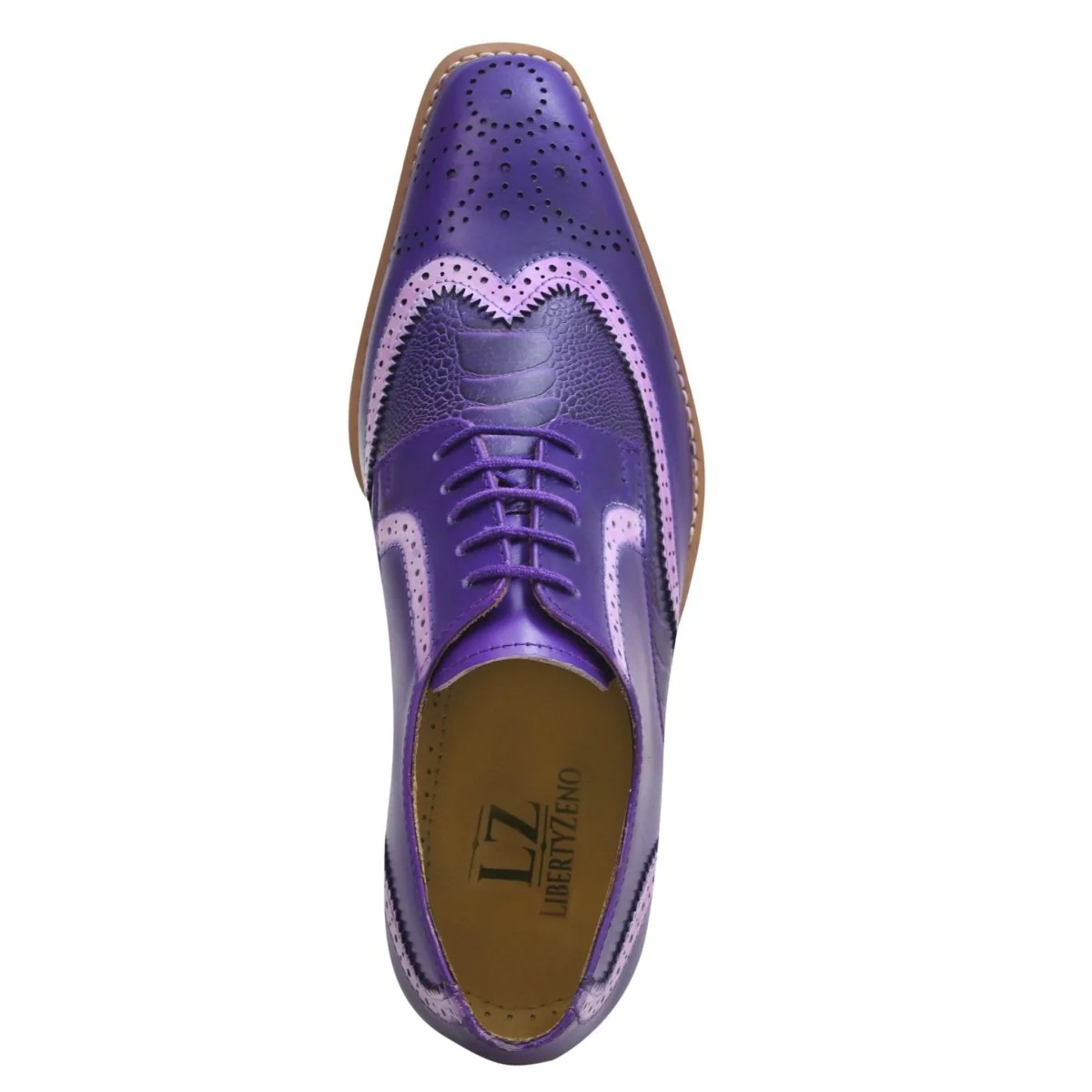 Liberty Zeno Roy Ostrich Leather Perforated toe Casual Oxford Dress Shoes - Image 29