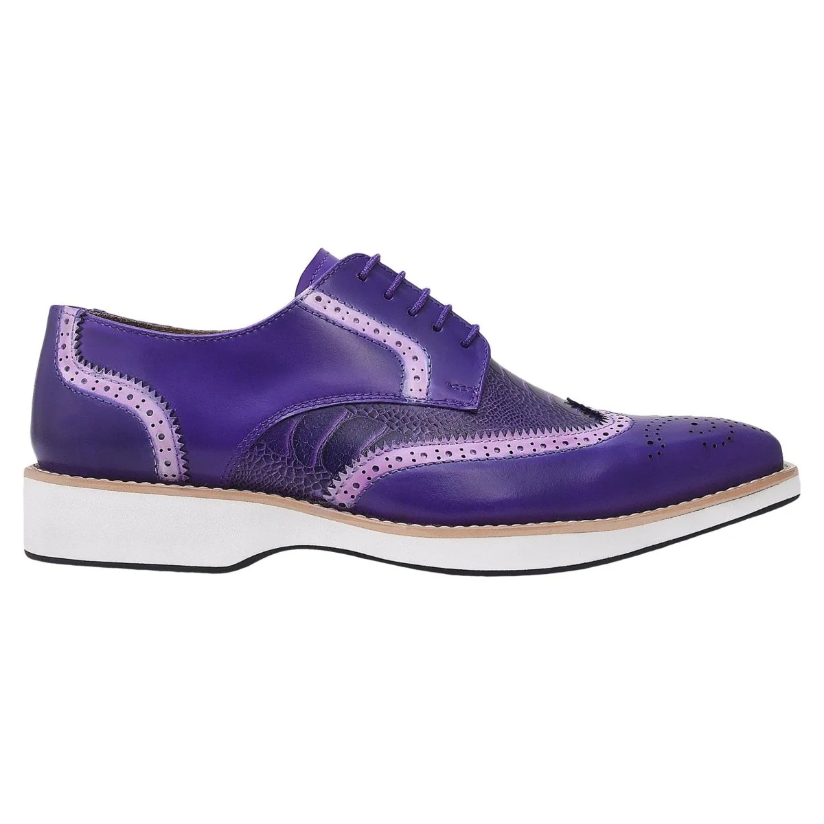 Liberty Zeno Roy Ostrich Leather Perforated toe Casual Oxford Dress Shoes - Image 30
