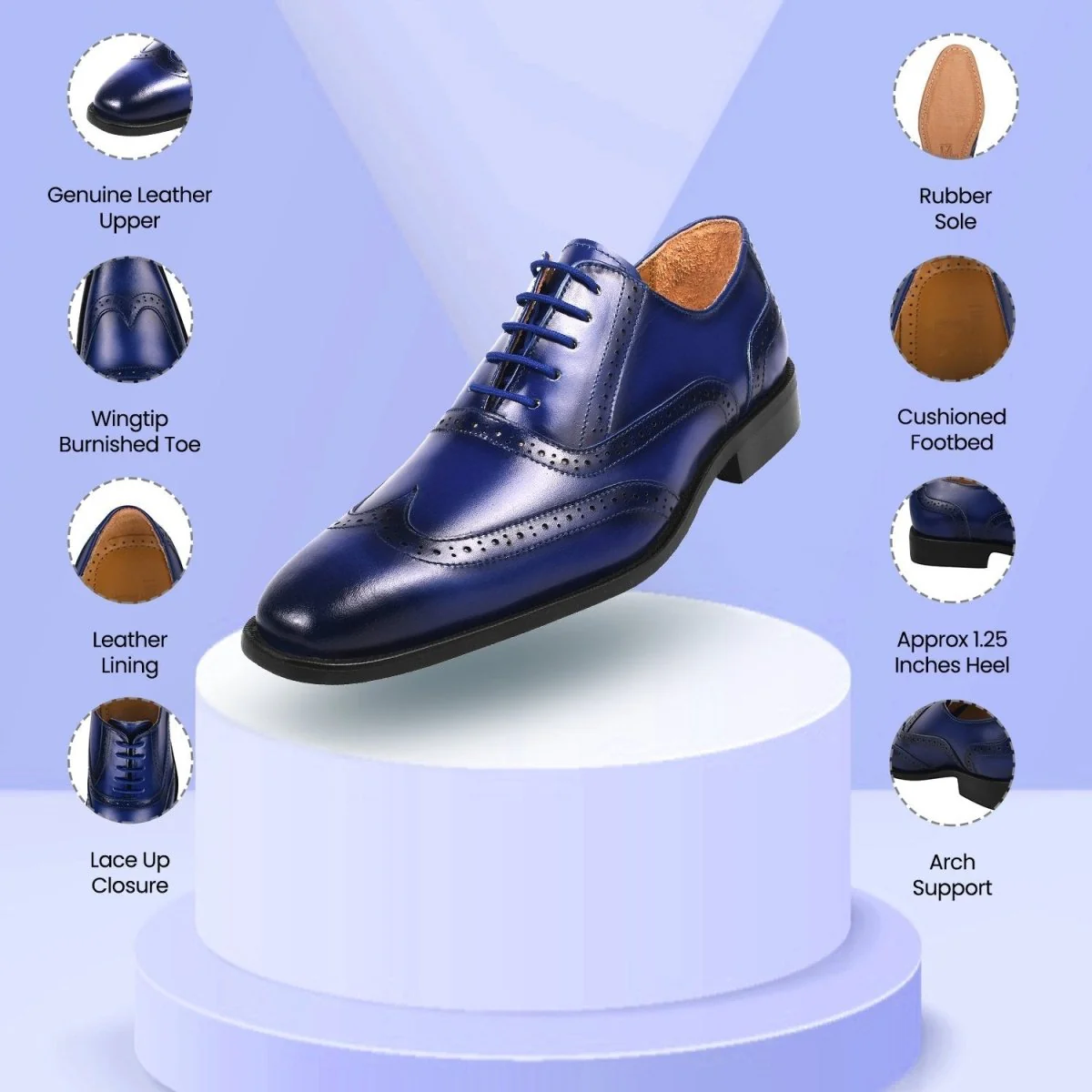 Liberty Zeno Sharon Genuine Leather Oxford Style Men's Designer Dress Shoes - Image 11