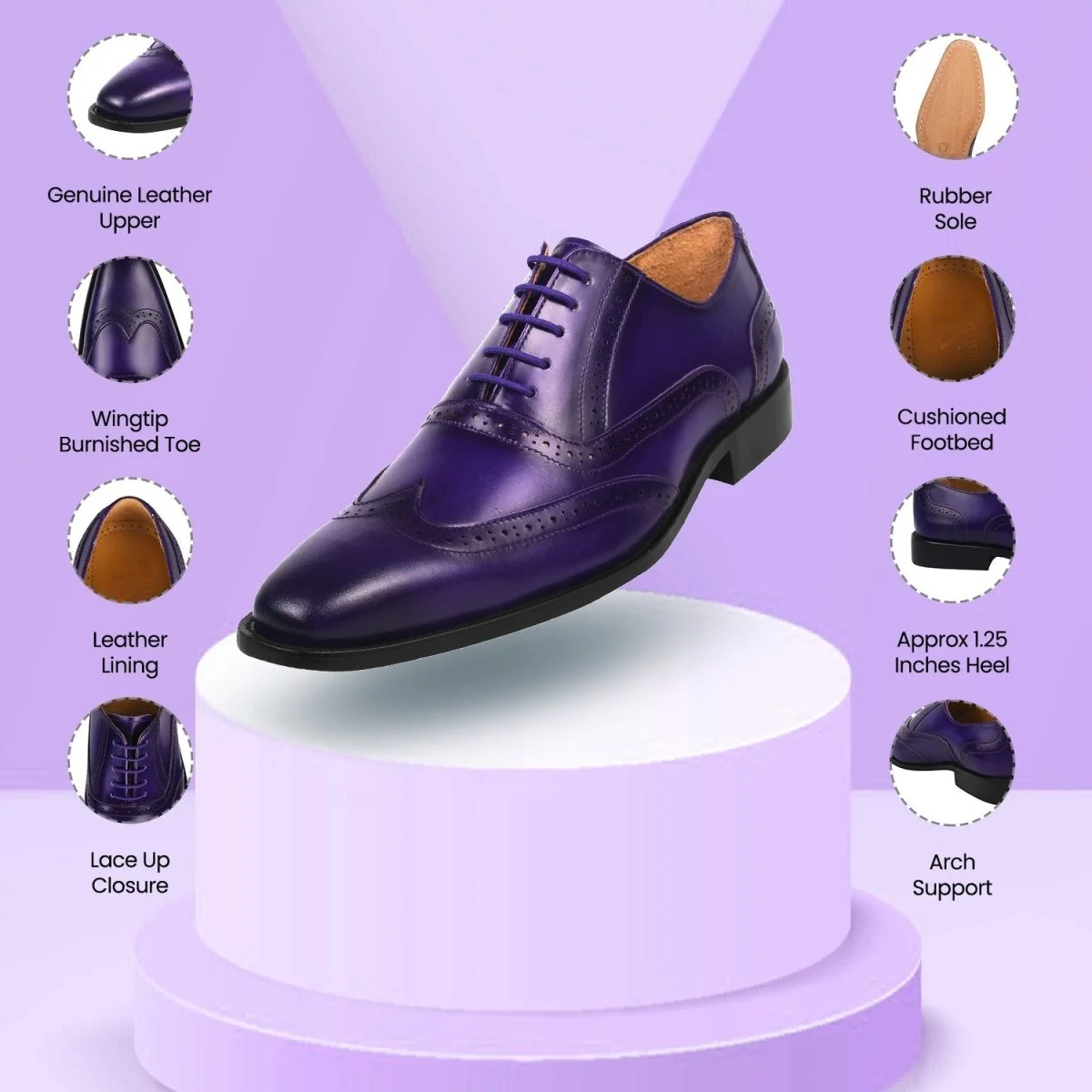 Liberty Zeno Sharon Genuine Leather Oxford Style Men's Designer Dress Shoes - Image 3
