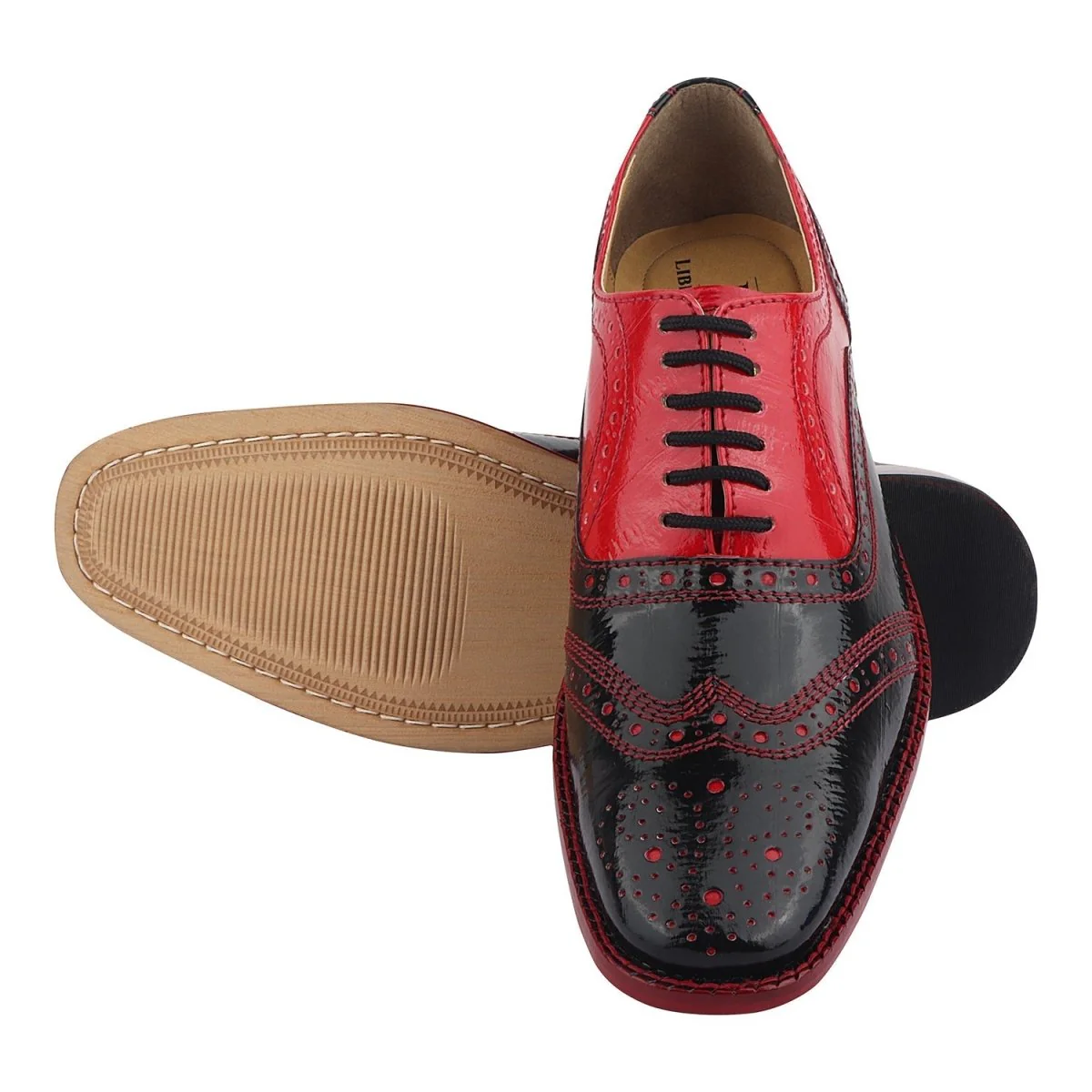 Liberty Zeno Tremont Genuine Leather Oxford Style Brogue Dress Shoes - Image 4