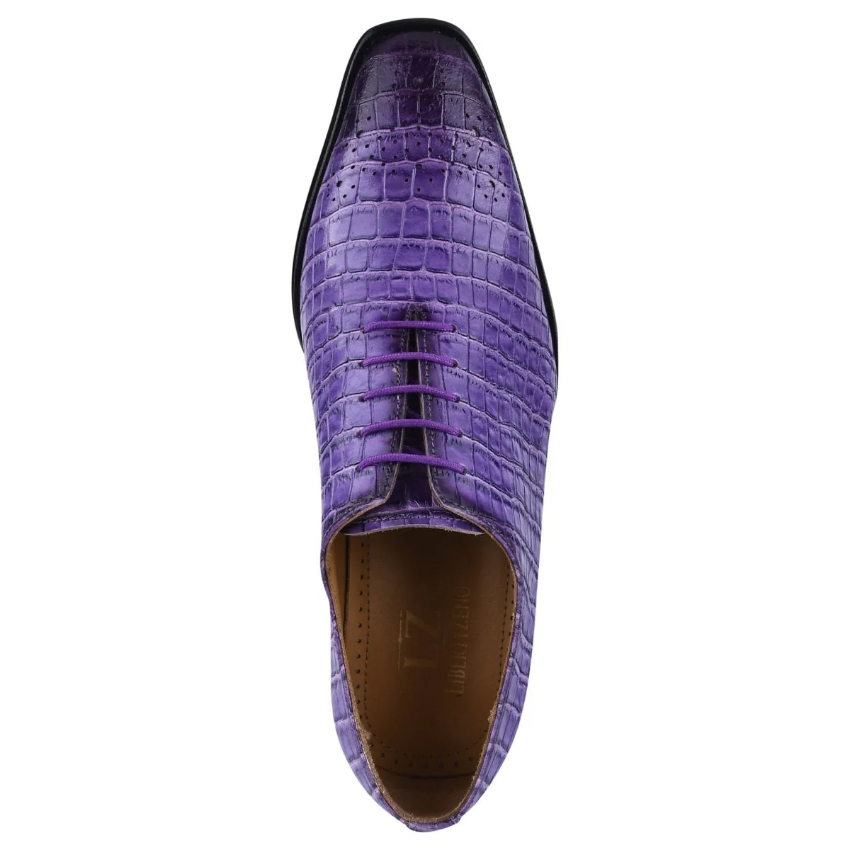 Liberty Zeno Walter Small Croco Leather Lace up Oxford Dress shoes - Image 11