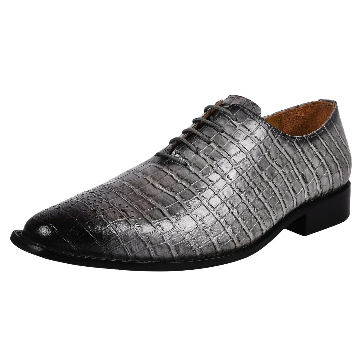Liberty Zeno Walter Small Croco Leather Lace up Oxford Dress shoes - Image 15
