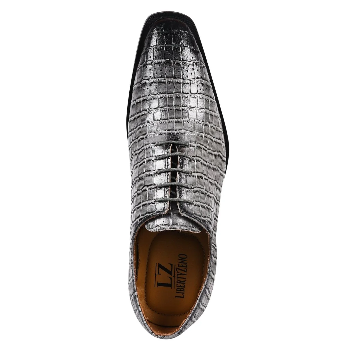 Liberty Zeno Walter Small Croco Leather Lace up Oxford Dress shoes - Image 18