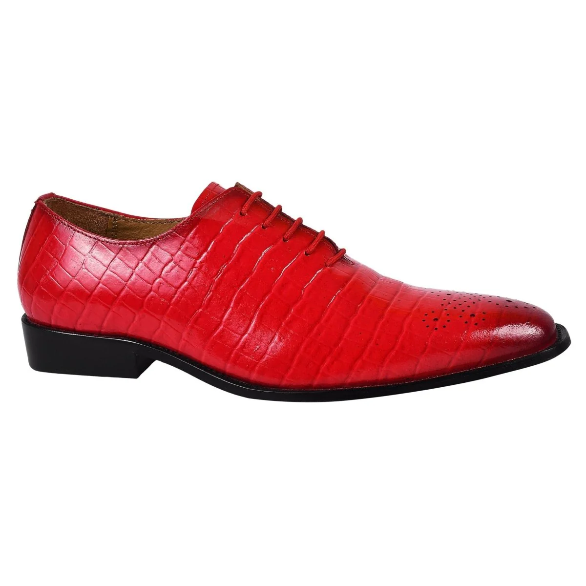 Liberty Zeno Walter Small Croco Leather Lace up Oxford Dress shoes - Image 5