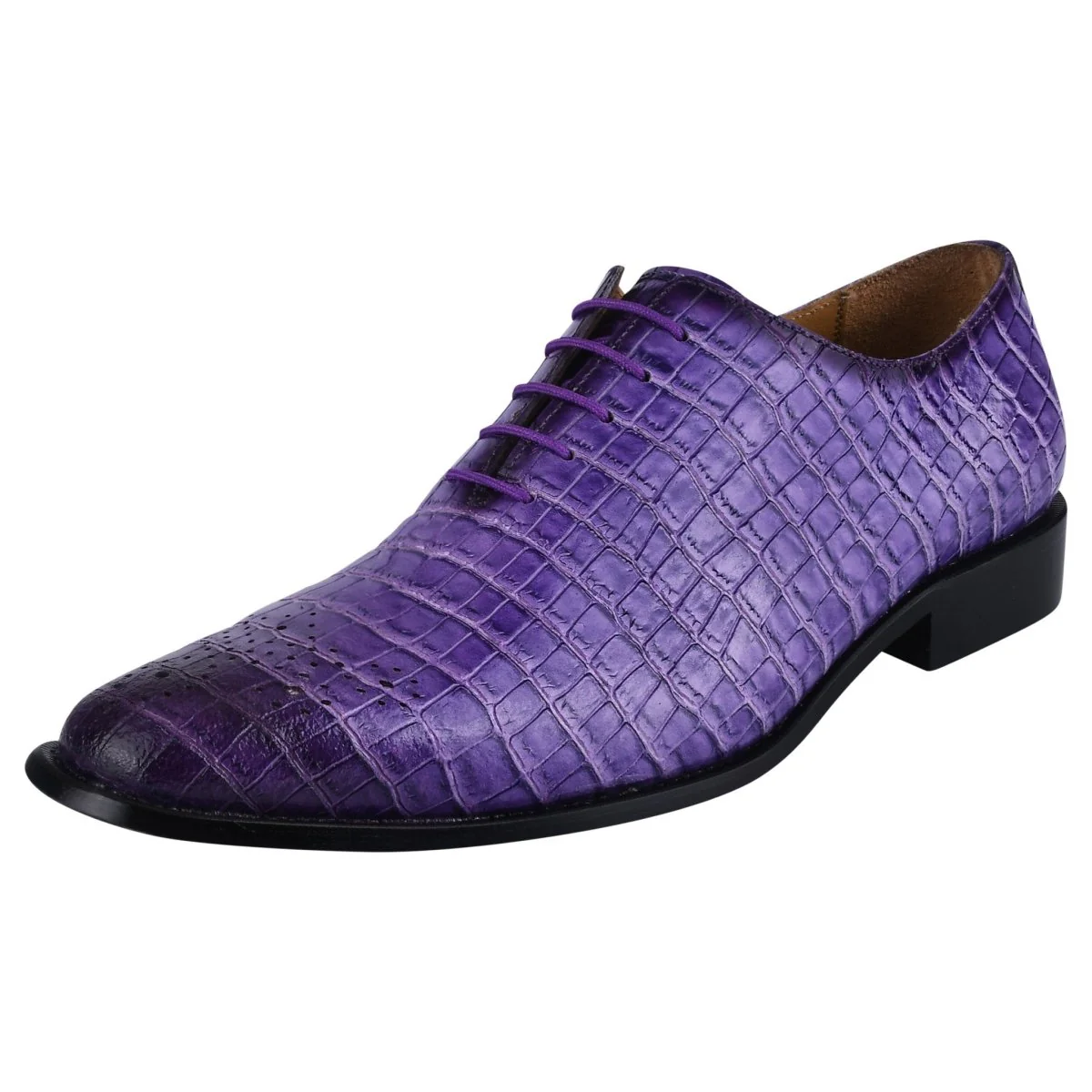 Liberty Zeno Walter Small Croco Leather Lace up Oxford Dress shoes - Image 8