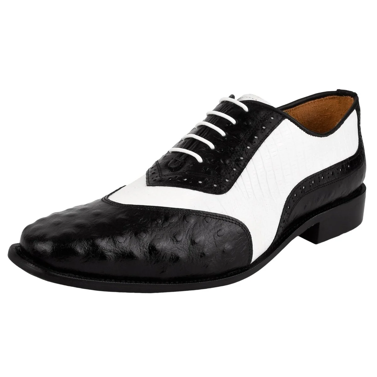 Liberty Zeno William Genuine Leather Two Tonned Lizard/Ostrich Print Oxford Shoes - Image 15