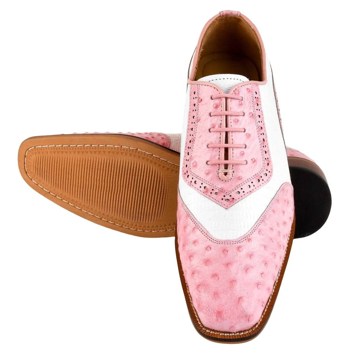 Liberty Zeno William Genuine Leather Two Tonned Lizard/Ostrich Print Oxford Shoes - Image 2