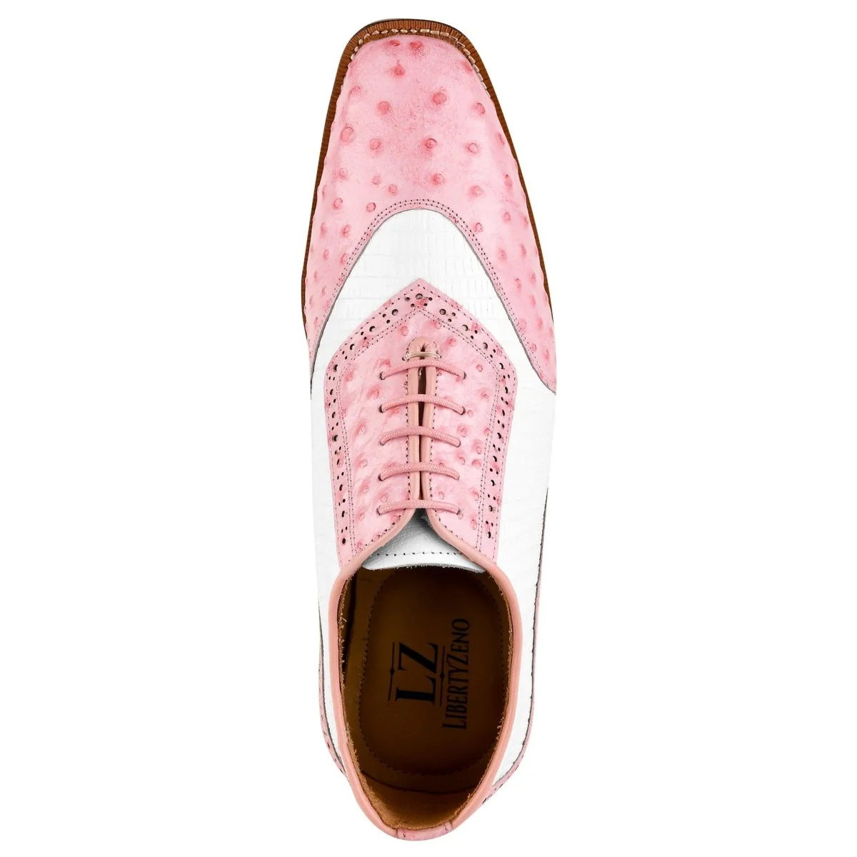 Liberty Zeno William Genuine Leather Two Tonned Lizard/Ostrich Print Oxford Shoes - Image 4