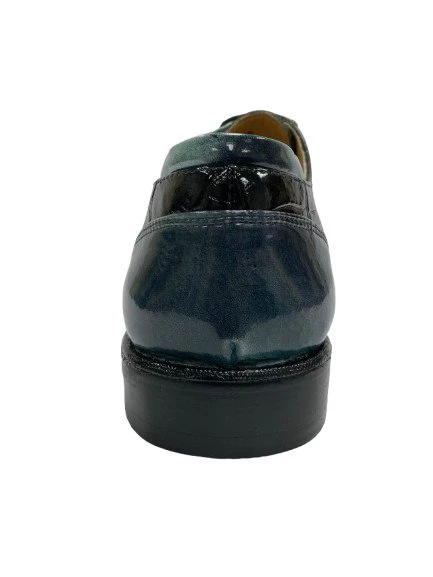 LIBERTYZENO Men's Leather Croco Print Oxford Two Toned Dress Shoes - Image 3