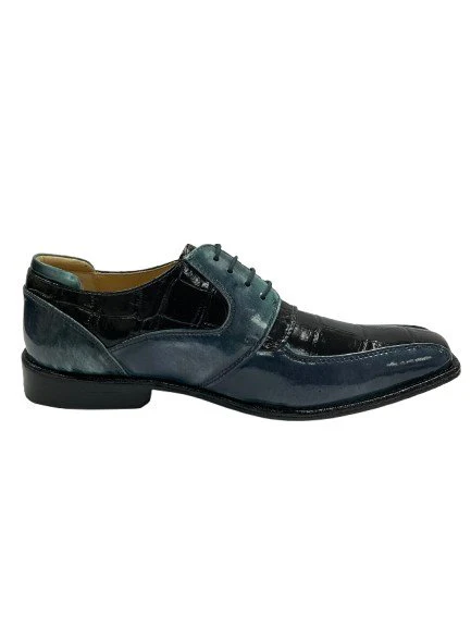 LIBERTYZENO Men's Leather Croco Print Oxford Two Toned Dress Shoes - Image 4