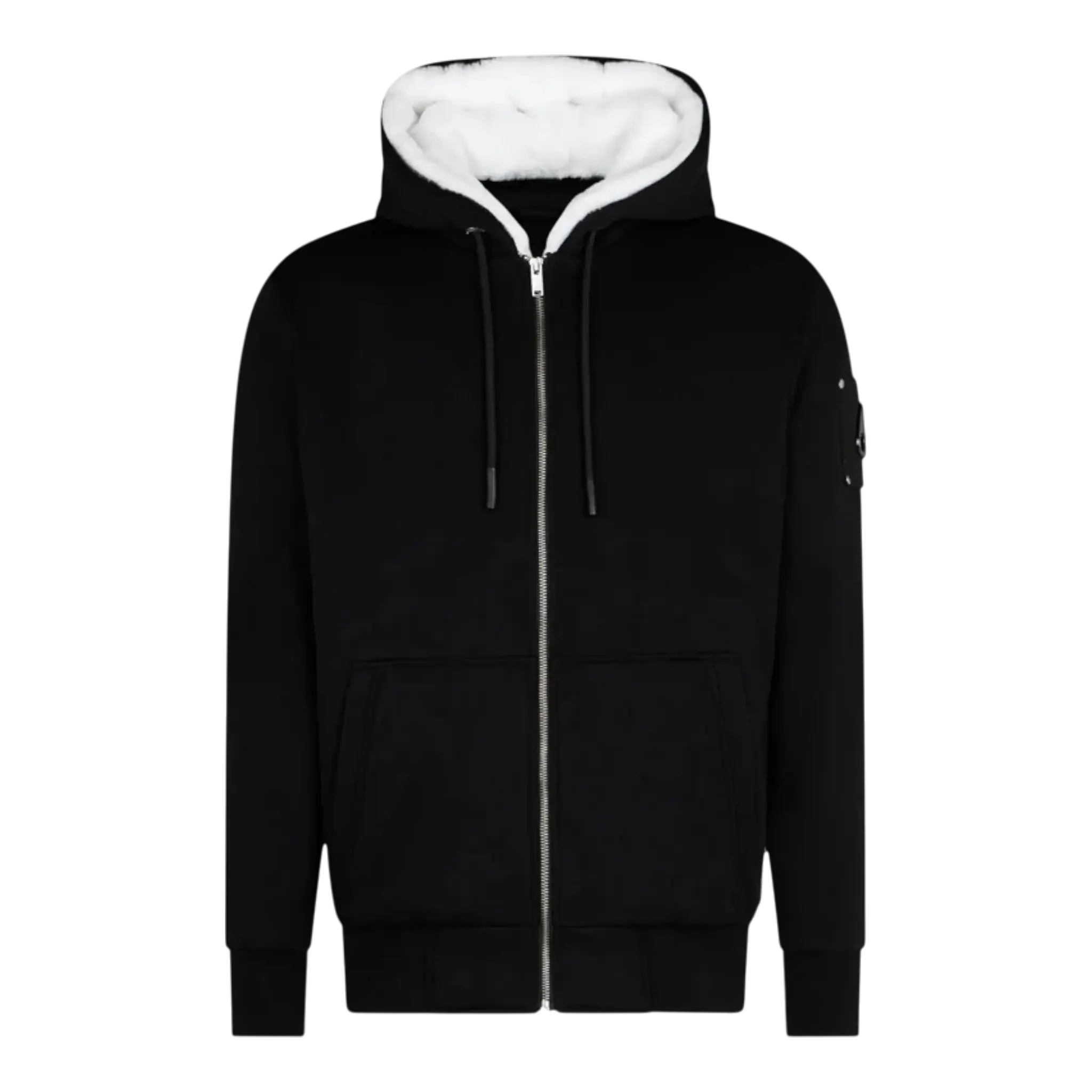 MOOSE KNUCKLES CLASSIC BUNNY MEN Zip-Up Hoodie Black/White Fur