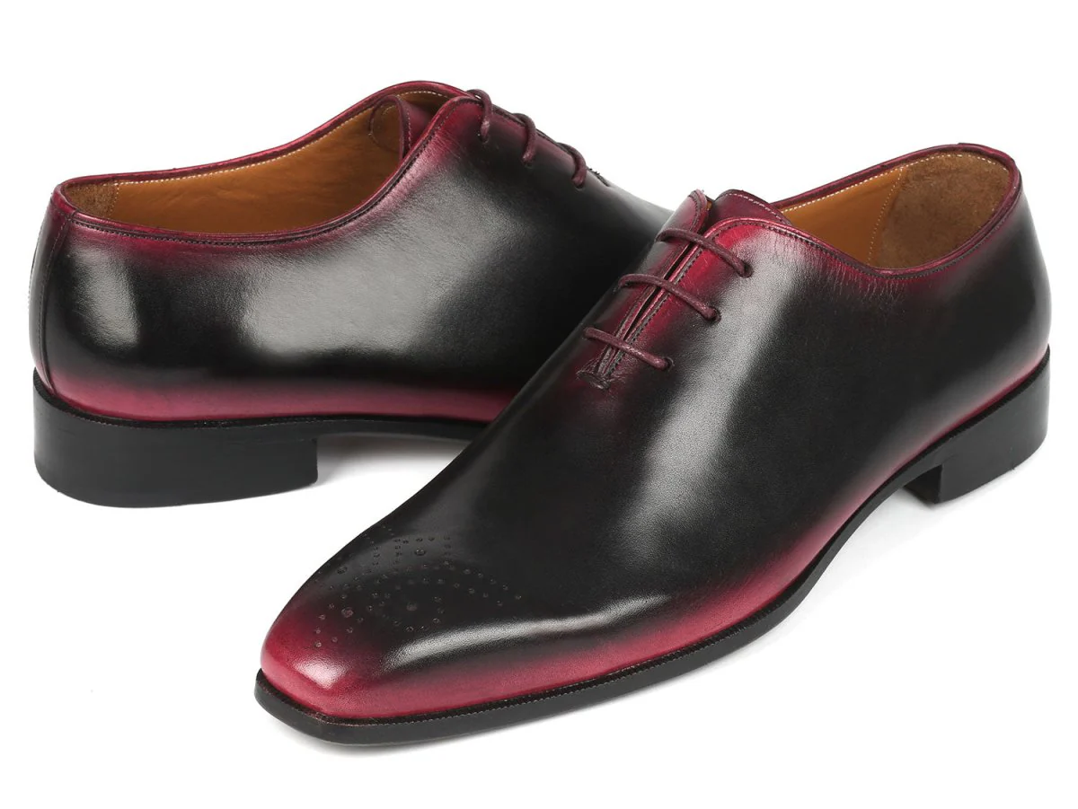 Paul Parkman Black and Red Men's Oxford Shoes (ID#KR254-01-83) - Image 4