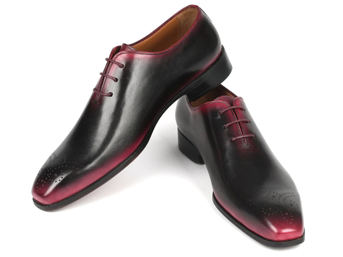 Paul Parkman Black and Red Men's Oxford Shoes (ID#KR254-01-83) - Image 5