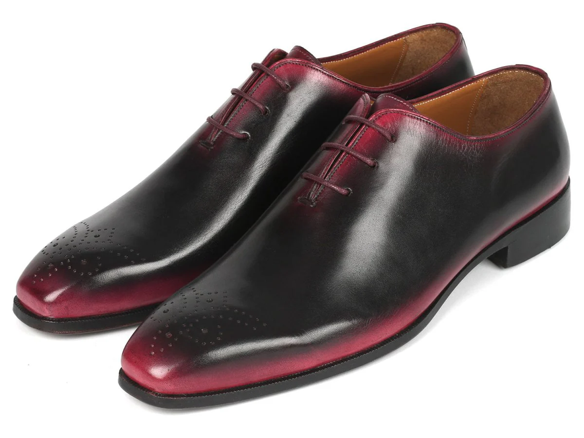 Paul Parkman Black and Red Men's Oxford Shoes (ID#KR254-01-83) - Image 6