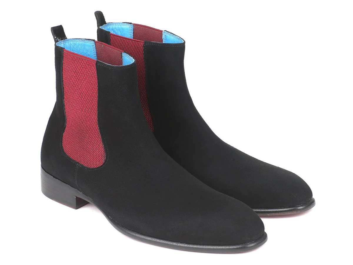Paul Parkman Black Suede Chelsea Boots (ID#SD841BLK) - Image 4
