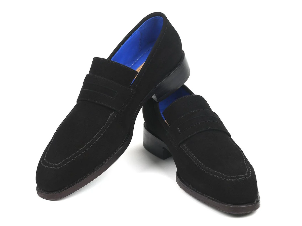Paul Parkman Black Suede Goodyear Welted Loafers (ID#38AX95) - Image 5