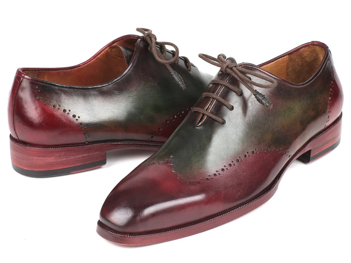 Paul Parkman Bordeaux and Green Wingtip Oxfords (ID#097YL63) - Image 2