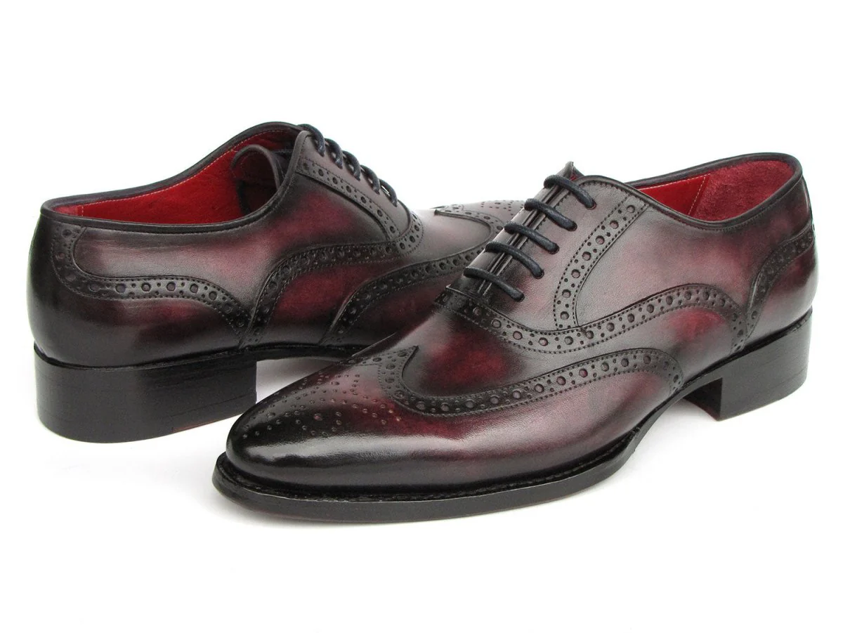 Paul Parkman Bordeaux Burnished Goodyear Welted Wingtip Oxford Shoes - Image 2