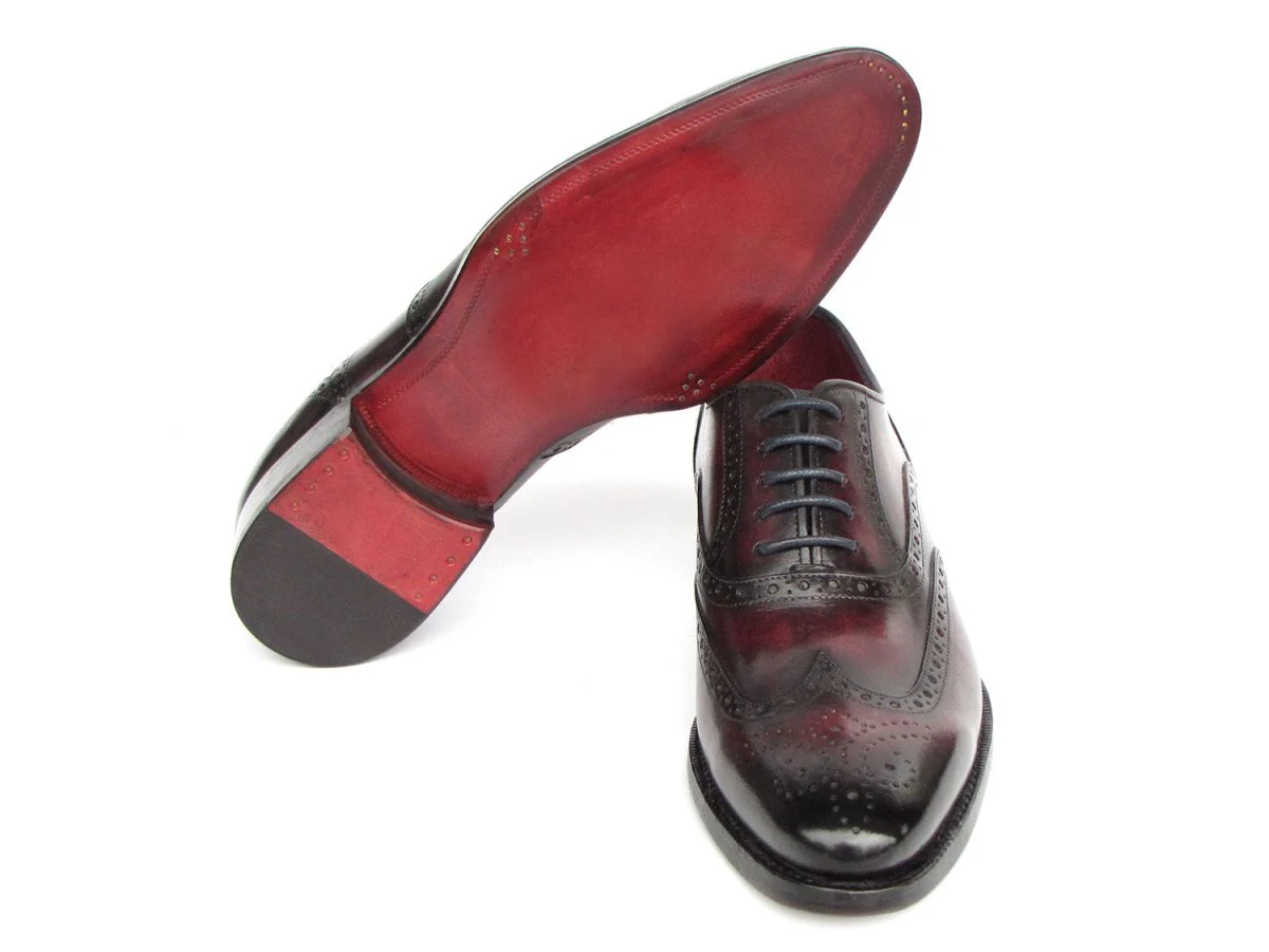Paul Parkman Bordeaux Burnished Goodyear Welted Wingtip Oxford Shoes (ID#66BRD94) - Image 3