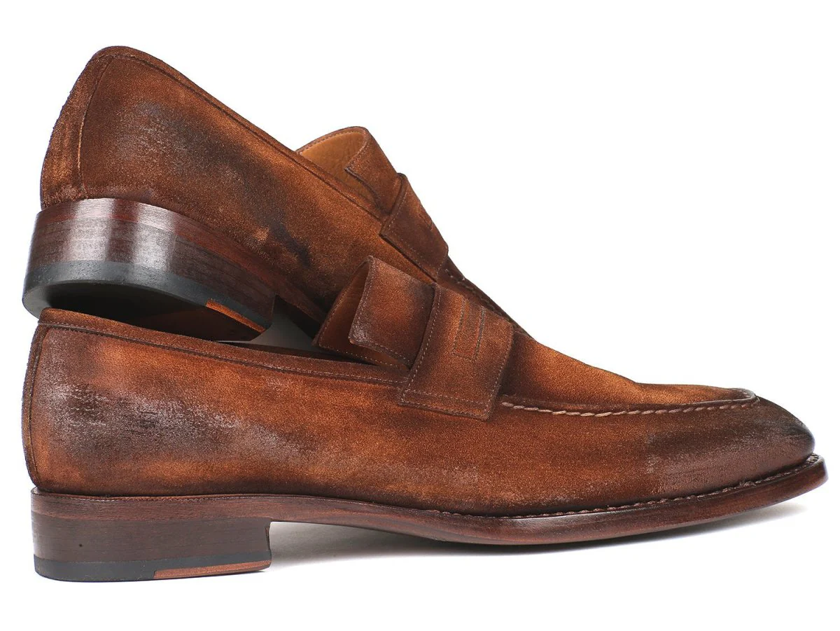 Paul Parkman Brown Antique Suede Goodyear Welted Loafers (ID#36AQ17) - Image 4