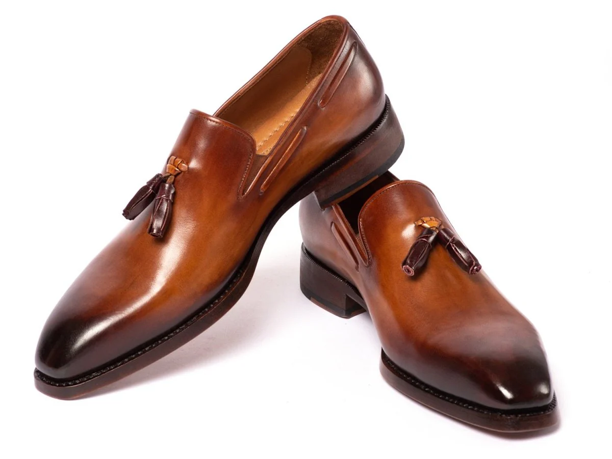 Paul Parkman Brown Goodyear Welted Tassel Loafers (ID#51TS-BRW) - Image 2