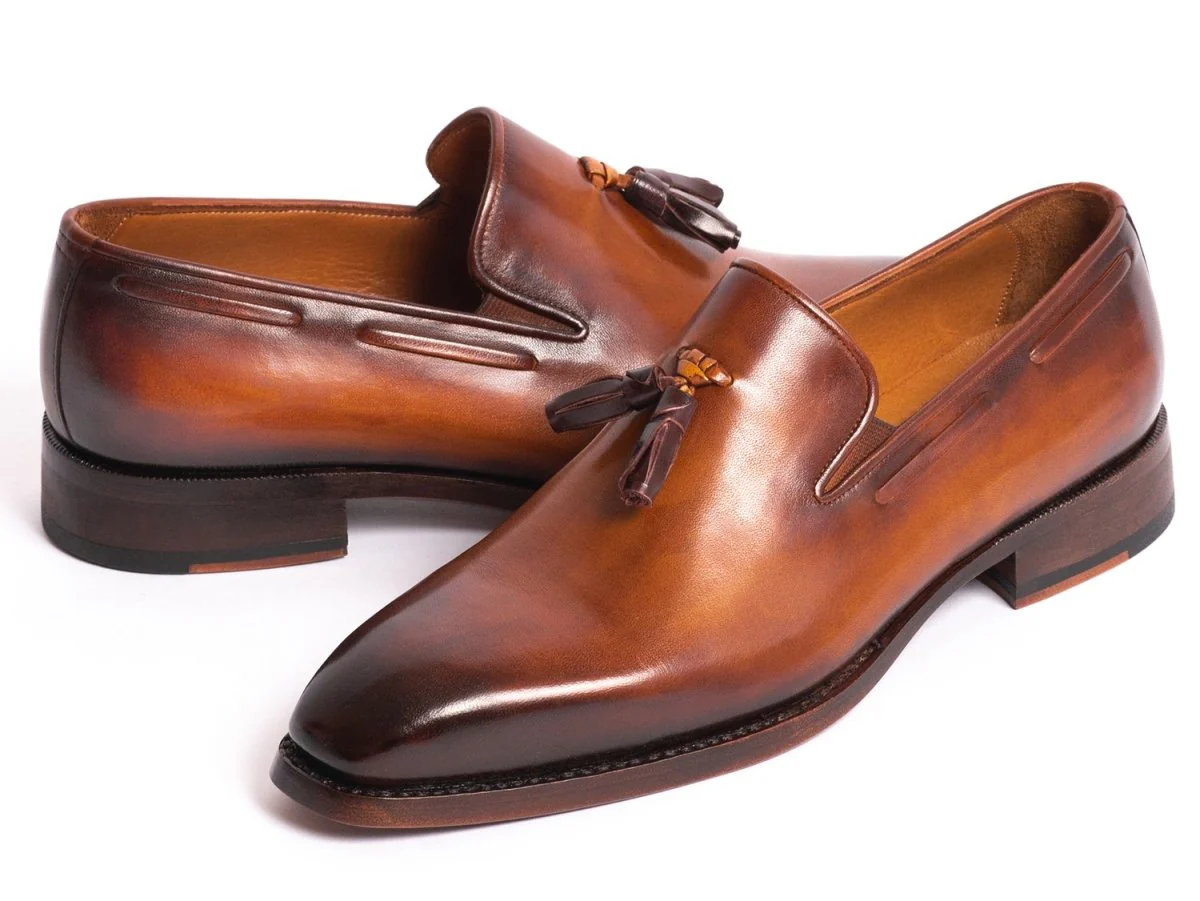 Paul Parkman Brown Goodyear Welted Tassel Loafers (ID#51TS-BRW) - Image 3