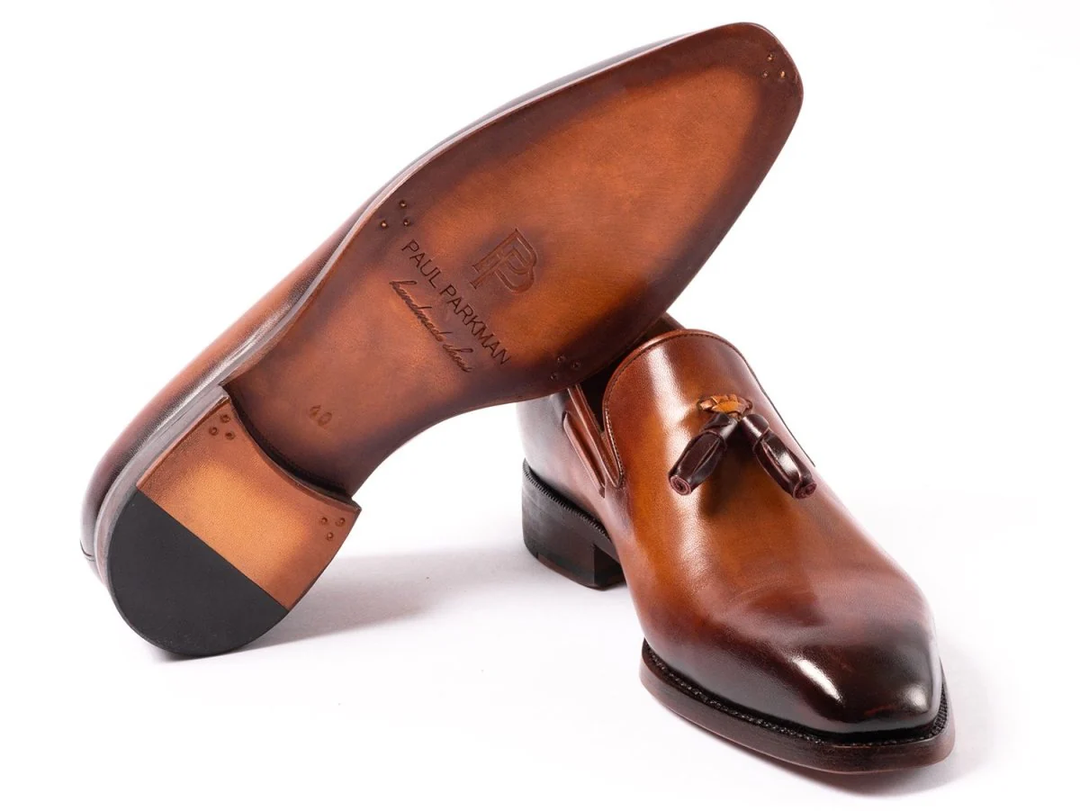 Paul Parkman Brown Goodyear Welted Tassel Loafers (ID#51TS-BRW) - Image 4