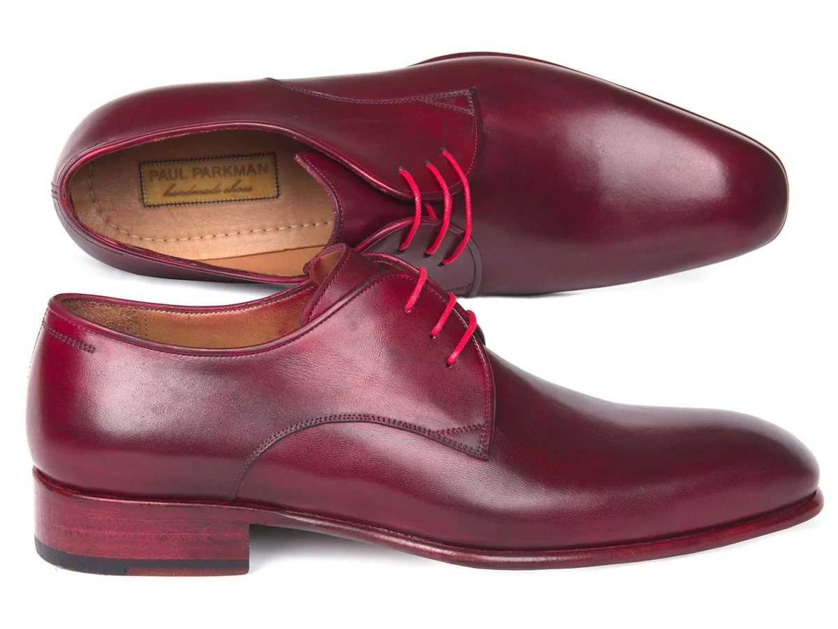 Paul Parkman Burgundy Hand Painted Derby Shoes (ID#633BRD72) - Image 3