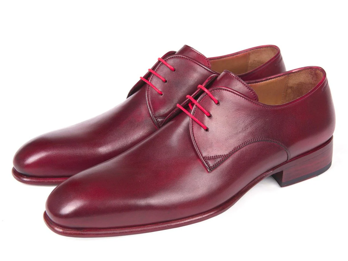 Paul Parkman Burgundy Hand Painted Derby Shoes (ID#633BRD72) - Image 4