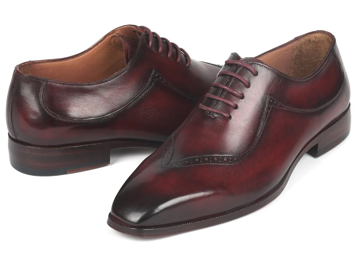 Paul Parkman Dark Bordeaux Hand-Painted Men's Oxfords (ID#35BRD25) - Image 3