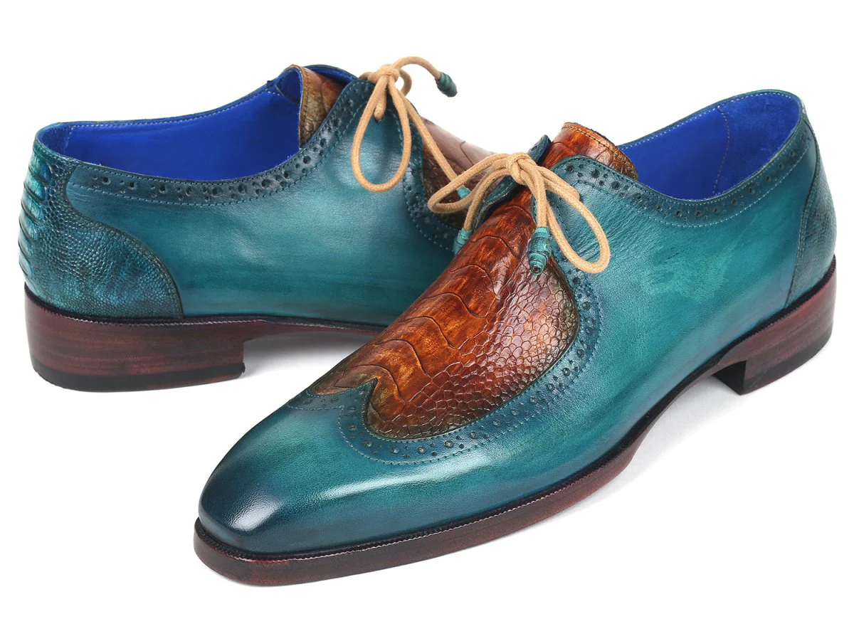 Paul Parkman Genuine Ostrich Leg and Calfskin Derby Shoes (ID#788GY74) - Image 3
