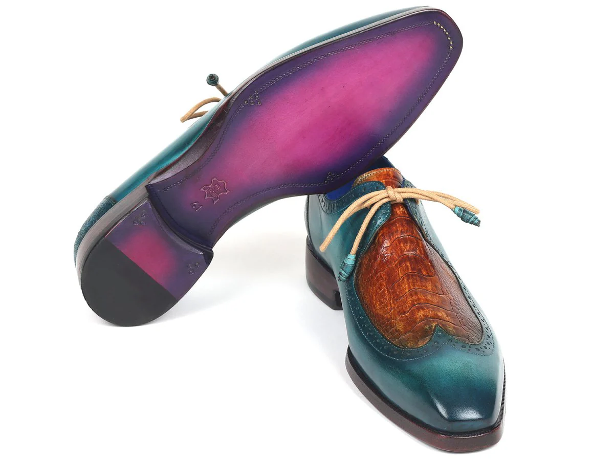 Paul Parkman Genuine Ostrich Leg and Calfskin Derby Shoes (ID#788GY74) - Image 4