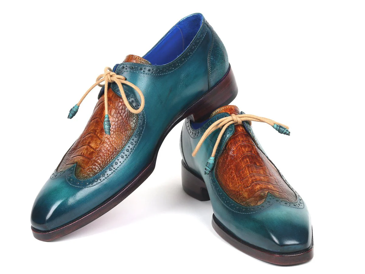 Paul Parkman Genuine Ostrich Leg and Calfskin Derby Shoes (ID#788GY74) - Image 5