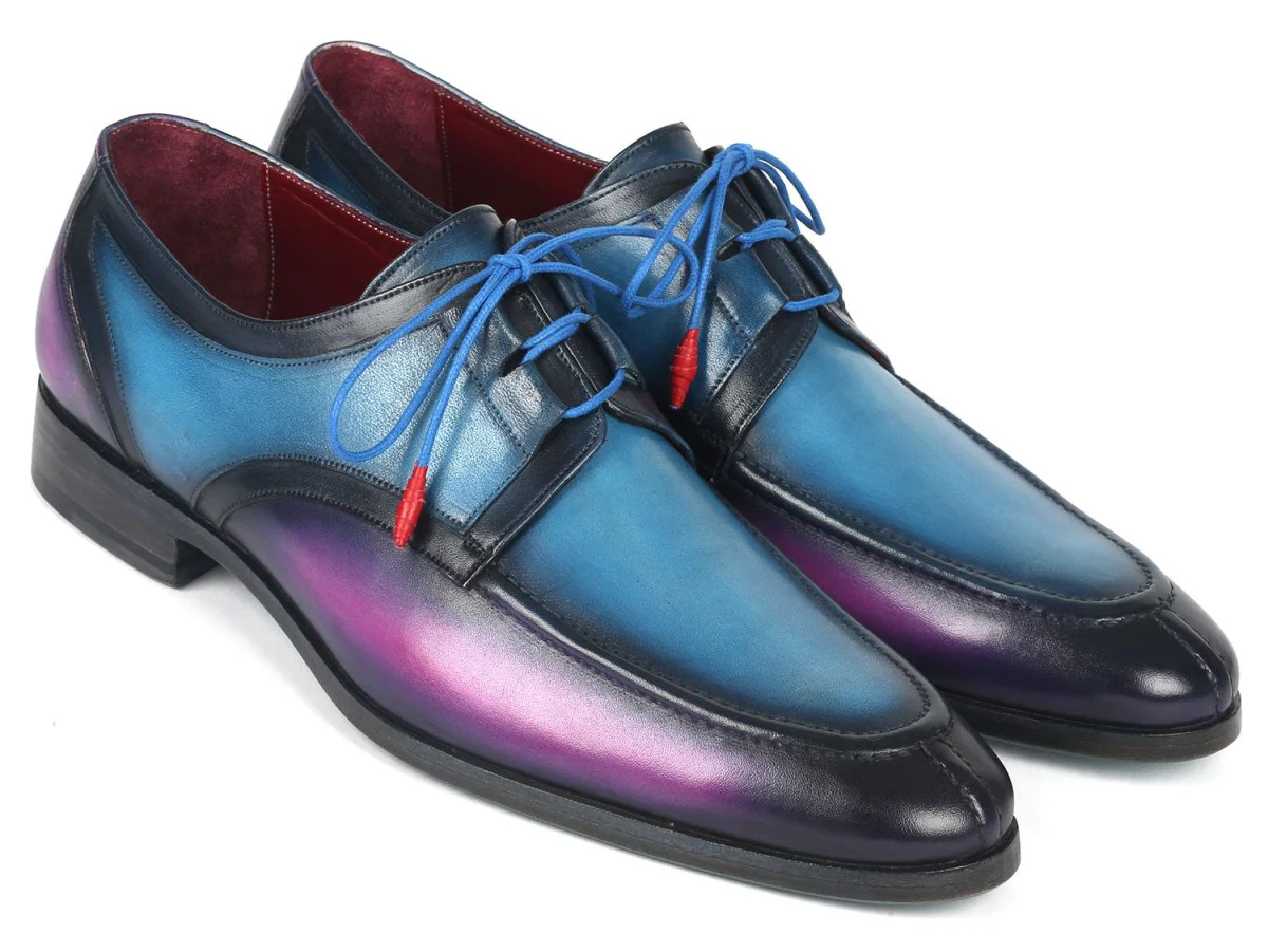Paul Parkman Ghillie Lacing Blue and Purple Dress Shoes (ID#GU568BLP)
