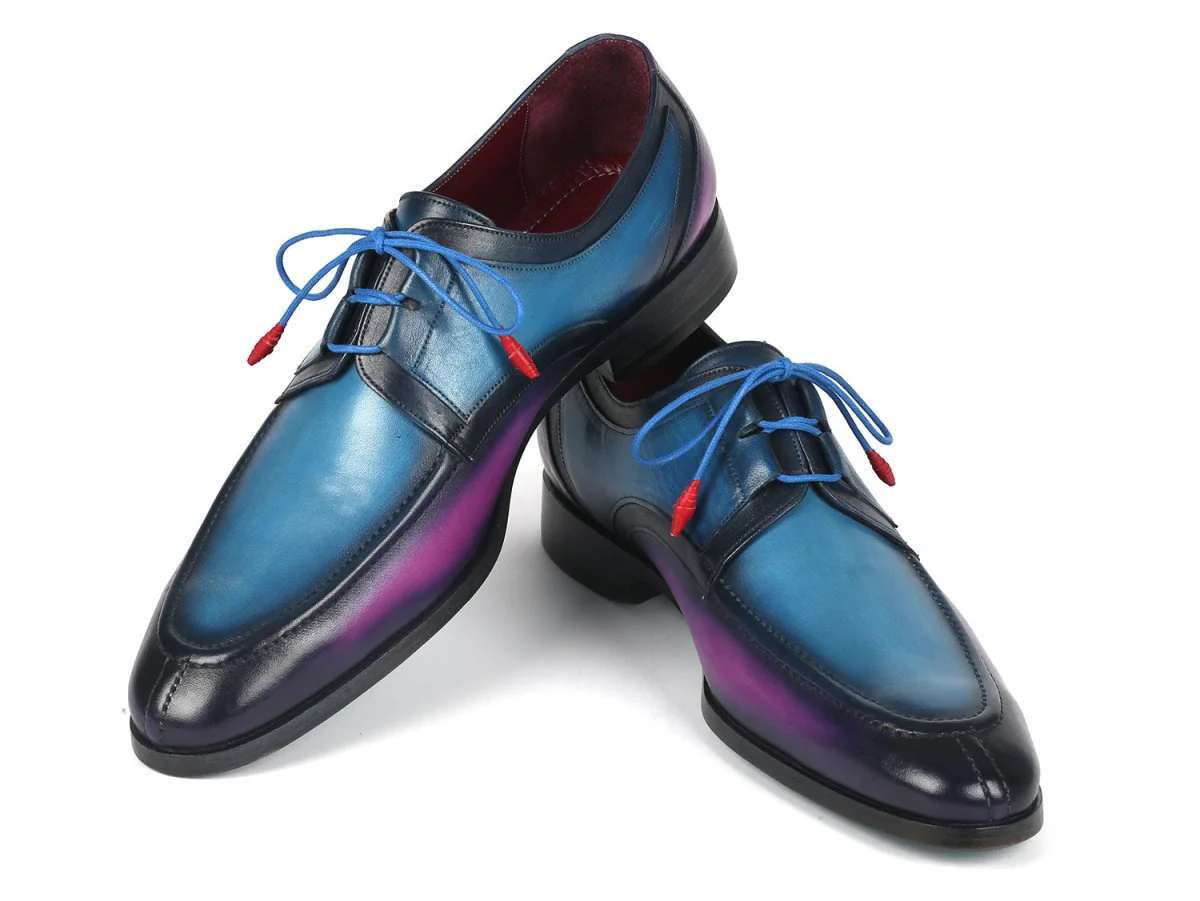 Paul Parkman Ghillie Lacing Blue and Purple Dress Shoes (ID#GU568BLP) - Image 5