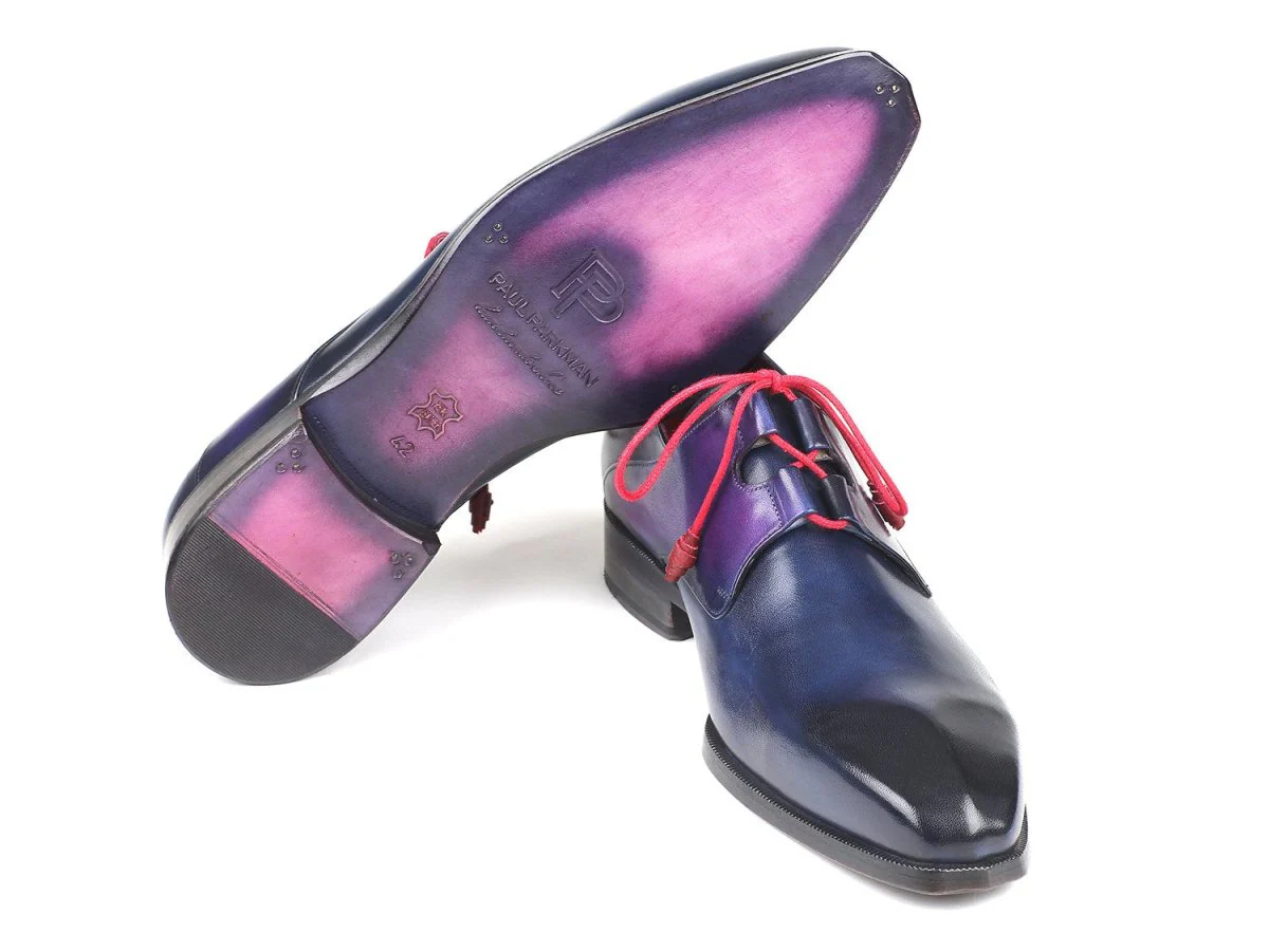 Paul Parkman Ghillie Lacing Blue Dress Shoes (ID#GT511BLU) - Image 6