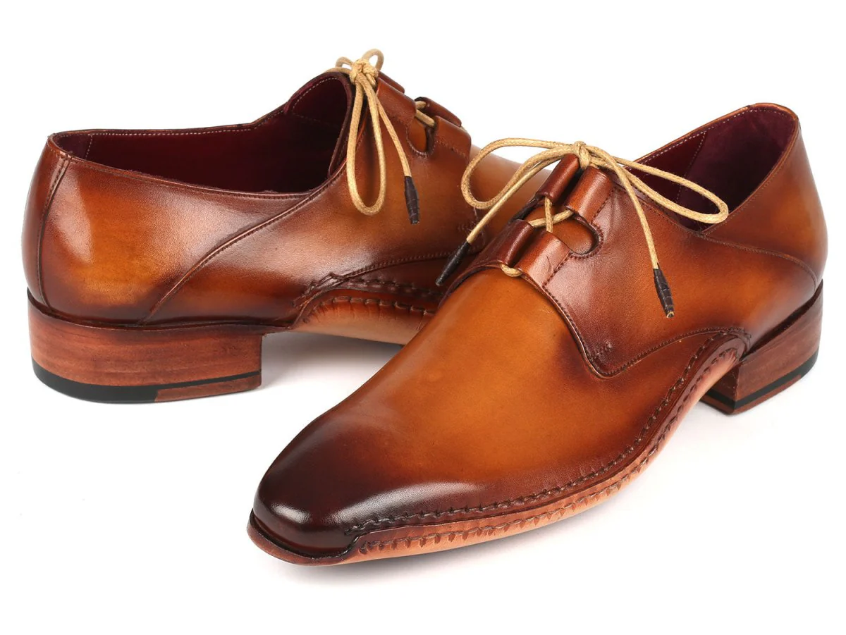 Paul Parkman Ghillie Lacing Handsewn Shoes Light Brown (ID#022-CML) - Image 2
