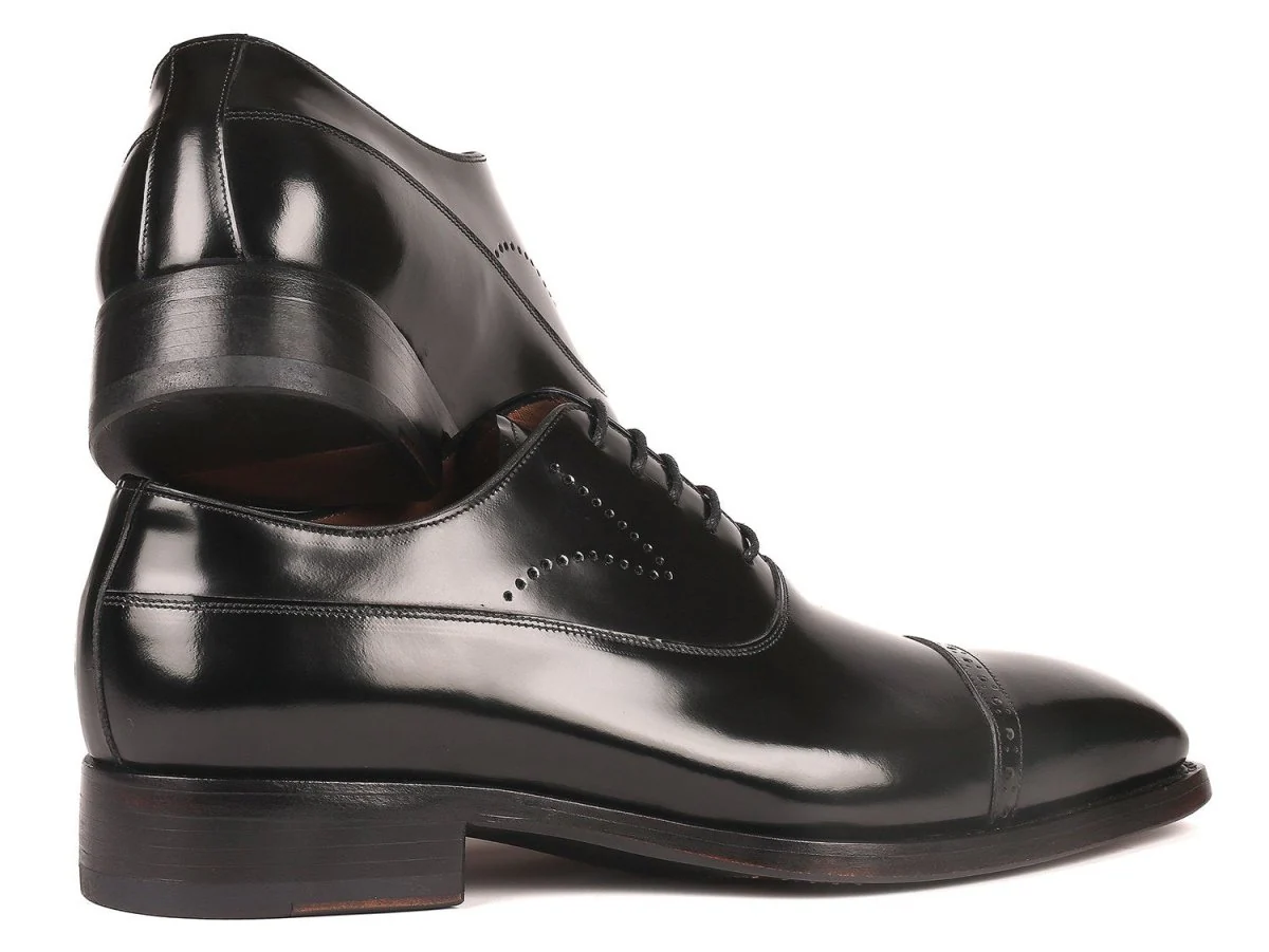 Paul Parkman Goodyear Welted Cap Toe Oxfords Black Polished Leather (ID#056BLK84) - Image 6