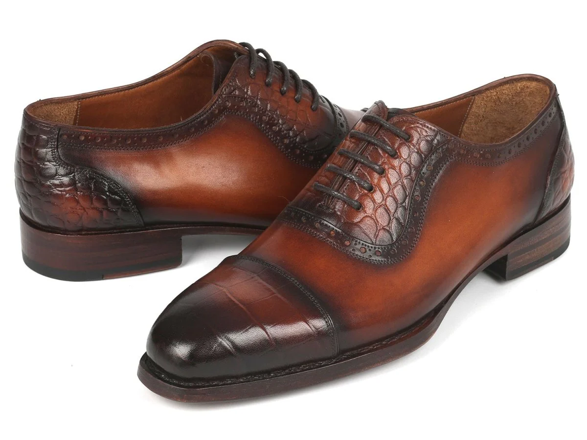 Paul Parkman Goodyear Welted Cap Toe Oxfords Brown (ID#9482-BRW) - Image 2
