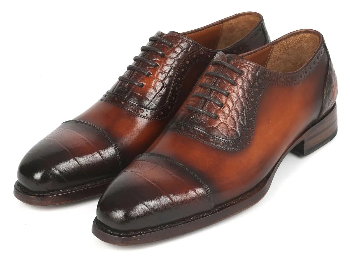 Paul Parkman Goodyear Welted Cap Toe Oxfords in Brown - Image 6