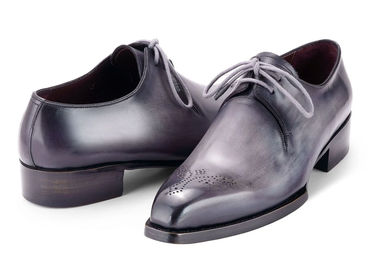 Paul Parkman Goodyear Welted Derby Shoes Gray (ID#468S78) - Image 2
