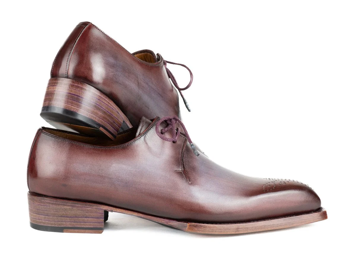 Paul Parkman Goodyear Welted Derby Shoes Ice Blue and Bordeaux (ID#468G61) - Image 4