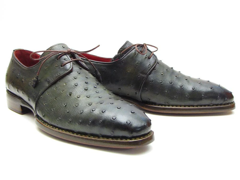 Paul Parkman Goodyear Welted Green Genuine Ostrich Derby Shoes (ID#31VL74) - Image 3