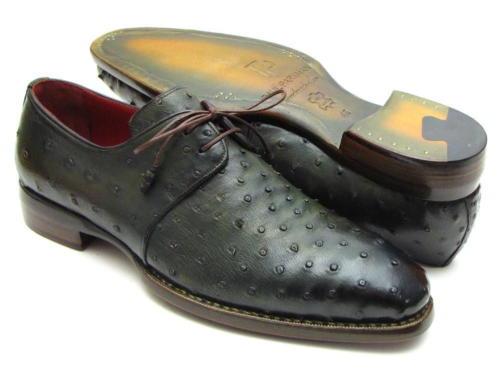 Paul Parkman Goodyear Welted Green Genuine Ostrich Derby Shoes (ID#31VL74) - Image 6