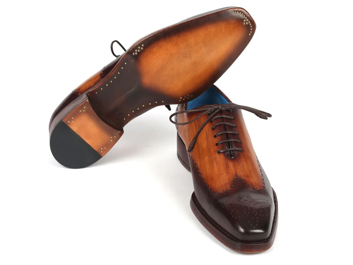 Paul Parkman Goodyear Welted Men's Two Tone Brown Oxford Shoes (ID#081-K33) - Image 2