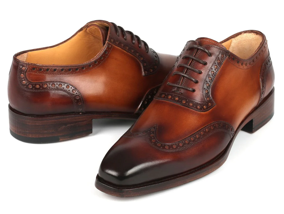 Paul Parkman Goodyear Welted Men's Wingtip Oxfords Brown (ID#6819-BRW) - Image 3